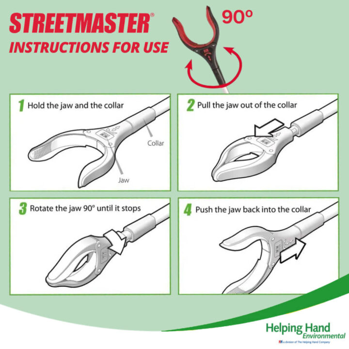 Helping Hand 33" Streetmaster PRO Rotating Head Litter Picker Grabber