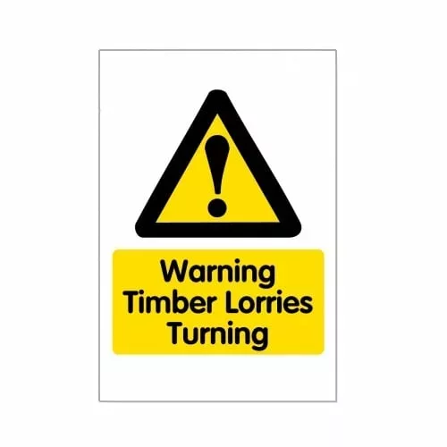 Correx 'Warning Timber Lorries Turning' Safety Sign