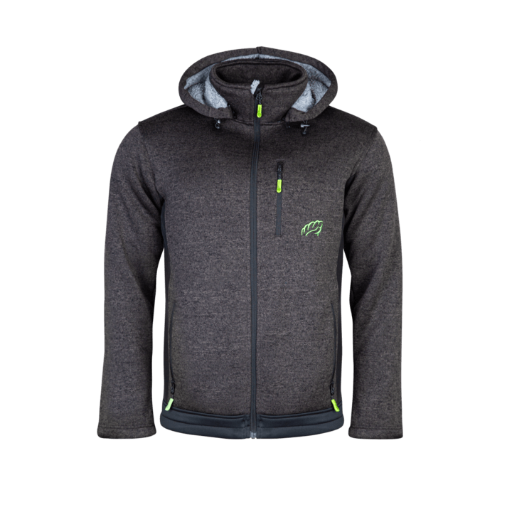 Arbortec Yeti Knitted Lined Grey Fleece Hoodie Jacket