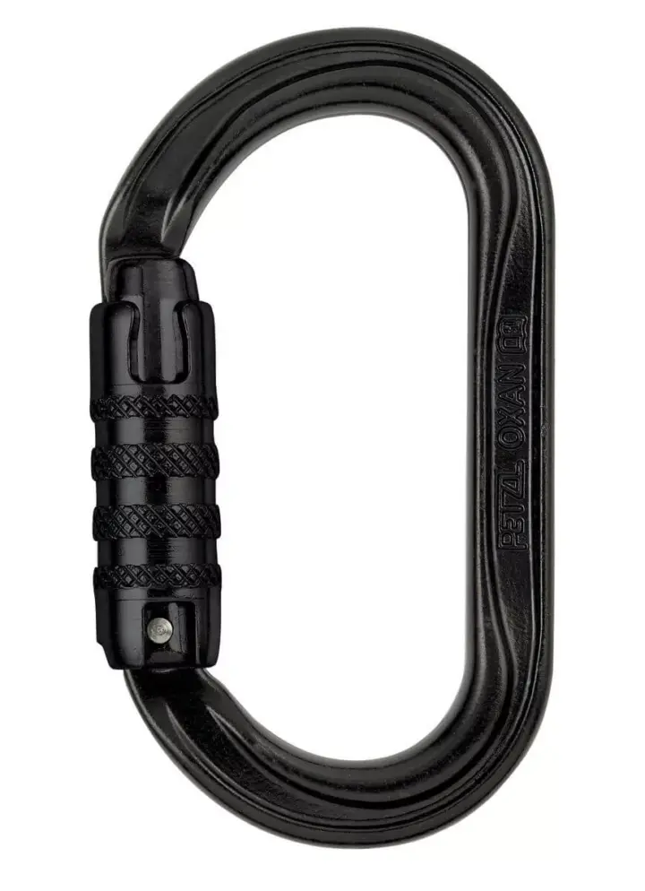 Petzl OXAN Steel Oval Black Triact Lock Karabiner 1 Petzl OXAN Steel Oval Black Triact Lock Karabiner