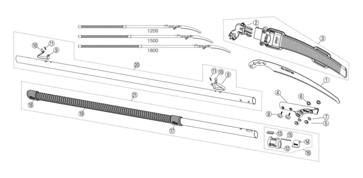 Silky Zubat Pole Saw Spare Parts 1 Silky Zubat Pole Saw Spare Parts