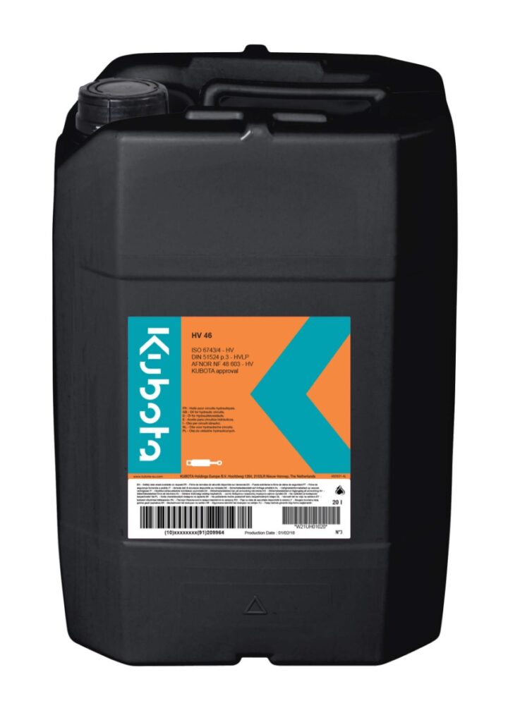 Kubota HV46 Hydraulic Oil - 20L 1 Kubota HV46 Hydraulic Oil - 20L